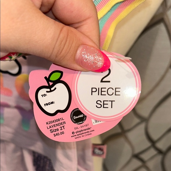 NEW Hello Kitty Toddler Set - Light Purple Rainbow Sequins Size 2T - Picture 5 of 7